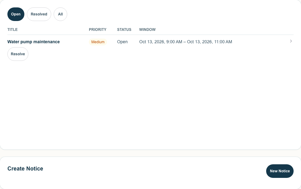 Current Operations & Maintenance Updates — Admin desktop